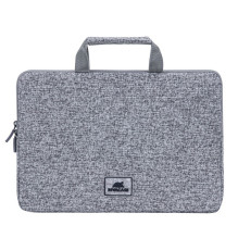 RIVACASE Anvik 13.3&quot; Laptop sleeve, light grey, with handle, waterproof material, plush interior, back pocket for s