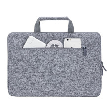 RIVACASE Anvik 13.3&quot; Laptop sleeve, light grey, with handle, waterproof material, plush interior, back pocket for s