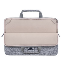 RIVACASE Anvik 13.3&quot; Laptop sleeve, light grey, with handle, waterproof material, plush interior, back pocket for s