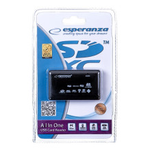 Esperanza EA119 kortelių skaitytuvas Black USB 2.0