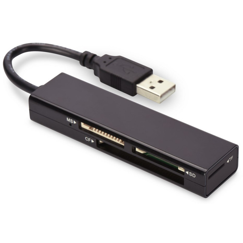 Ednet 85241 kortelių skaitytuvas USB 2.0 Black