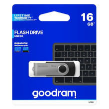 Goodram UTS2 USB atmintinė 16 GB USB Type-A 2.0 juoda, sidabrinė