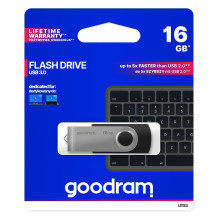 Goodram UTS3 USB atmintinė 16 GB USB Type-A 3.2 Gen 1 (3.1 Gen 1) Juoda