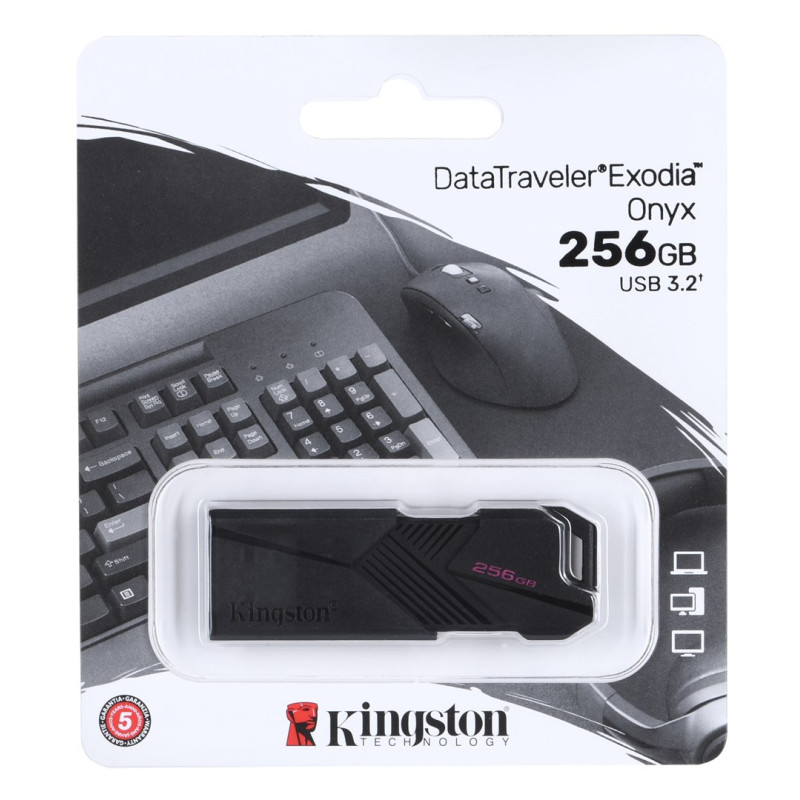 Kingston Technology DataTraveler Exodia Onyx USB atmintinė 256 GB USB Type-A 3.2 Gen 1 (3.1 Gen 1) Juoda