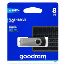 Goodram UTS2 USB atmintinė 8 GB USB Type-A 2.0 juoda, sidabrinė