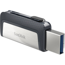 Sandisk Ultra Dual Drive USB Type-C USB atmintinė 128 GB USB Type-A / USB Type-C 3.2 Gen 1 (3.1 Gen 1) Juoda, sidabrinė