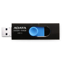 ADATA UV320 USB atmintinė 64 GB USB Type-A 3.2 Gen 1 (3.1 Gen 1) Juoda, mėlyna