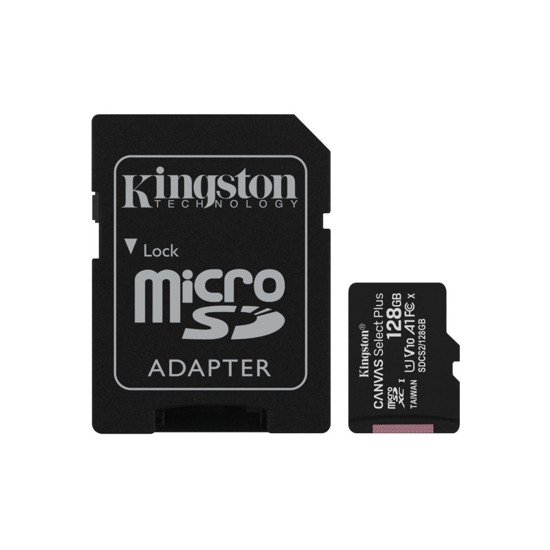 „Kingston Technology“ 128 GB „micSDXC Canvas Select Plus 100R A1 C10“ kortelė + ADP