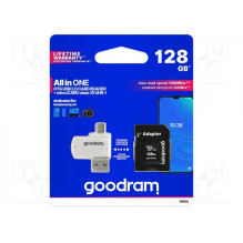 Goodram M1A4-1280R12 atminties kortelė 128 GB MicroSDHC Class 10 UHS-I