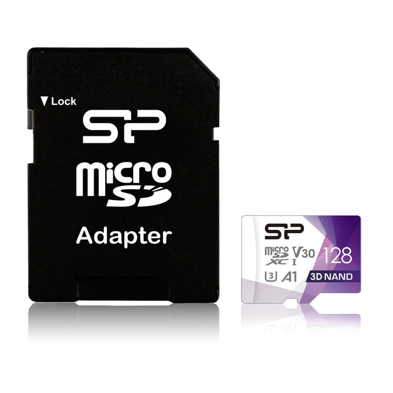 „Silicon Power Superior Pro Colorful“ atminties kortelė 128 GB MicroSDXC Class 10 UHS-I + SD adapteris (SP128GBSTXDU3V20