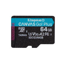 Kingston Technology 64GB microSDXC Canvas Go Plus 170R A2 U3 V30 kortelė + ADP