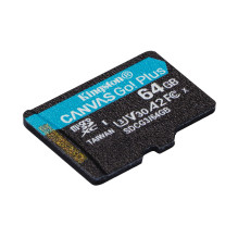 Kingston Technology 64GB microSDXC Canvas Go Plus 170R A2 U3 V30 Card + ADP