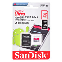 Sandisk SDSQUAR-032G-GN6MN atminties kortelė 32 GB MicroSDHC Class 10 UHS-I