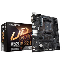 Gigabyte A520M S2H Motherboard - Supports AMD Ryzen 5000 Series AM4 CPUs, 4+3 Phases Pure Digital VRM, up to 5100MHz DDR