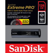 „SanDisk Extreme Pro“ USB atmintinė 128 GB USB Type-A 3.2 Gen 1 (3.1 Gen 1) Juoda