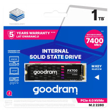 Goodram PX700 SSD SSDPR-PX700-01T-80 vidinis kietojo kūno diskas M.2 1,02 TB PCI Express 4.0 3D NAND NVMe