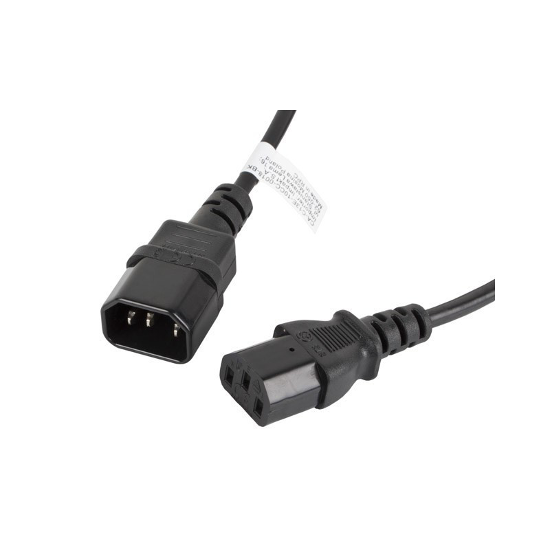 Lanberg CA-C13E-10CC-0018-BK power cable Black 1.8 m C13 coupler C14 coupler