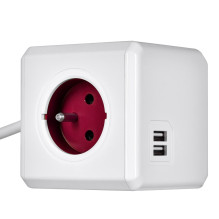 Allocacoc 2402RD / FREUPC power extension 1.5 m 4 AC outlet(s) Indoor Red, White