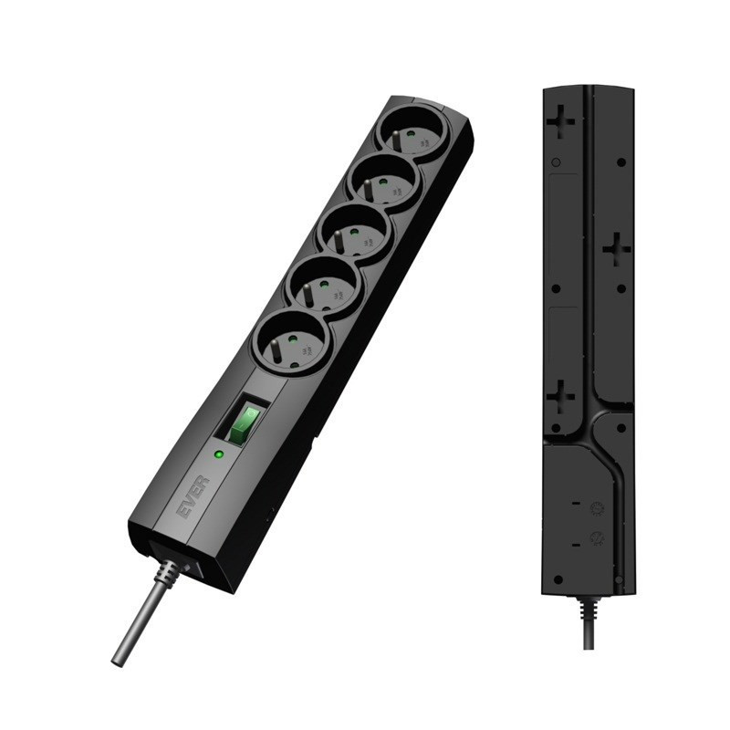 Ever T / LZ09-CLA050 / 0000 Surge protector Power strip Black 5 sockets