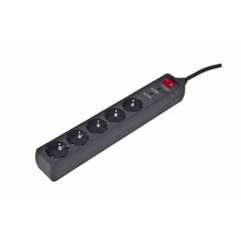 Gembird SPG5-C-10 surge protector Black 5 AC outlet(s) 250 V 3 m