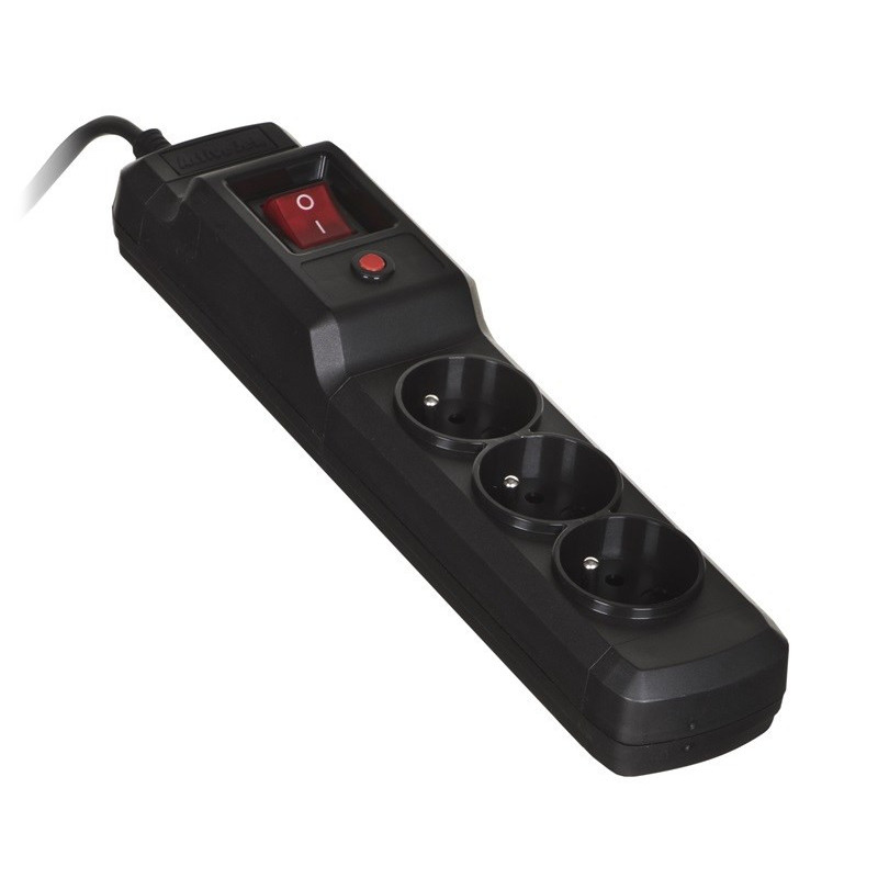 Activejet COMBO 3GN 3M black power strip with cord