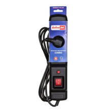 Activejet COMBO 3GN 3M black power strip with cord