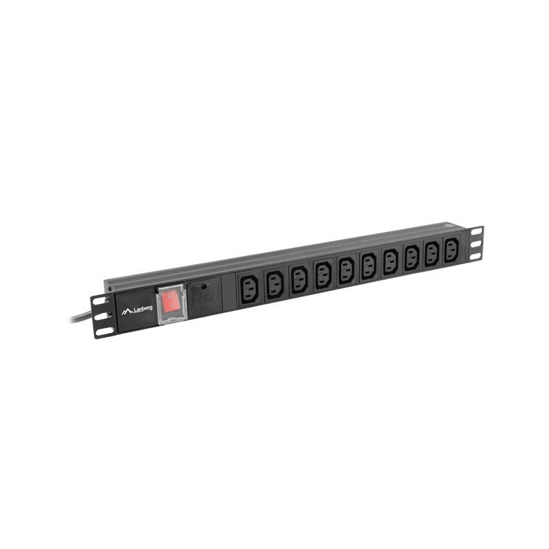 LANBERG PDU RACK POWER STRIP (1U,10A,7X IEC C13,2M)