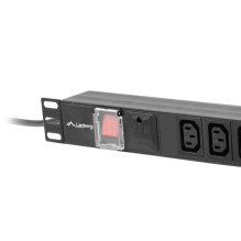 LANBERG PDU RACK POWER STRIP (1U,10A,7X IEC C13,2M)