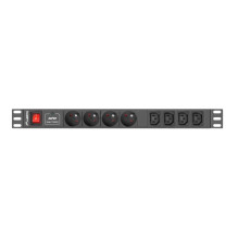 Lanberg maitinimo juostos stovo PDU (1u,10a,8x 230v,2m) pdu-04e04i-0200-iec-bk