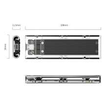 Korpusas SDD M.2 Orico, NVME, USB-C 3.1 Gen.2, 10Gbps (juodas)