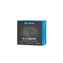 NATEC HUB USB 3.0 MANTIS 2 4 PRIEDAI SU JUNGIKLIU + MAITINIMU