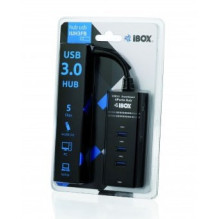 iBox IUH3FB interface hub 5000 Mbit / s Black