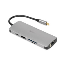 iBox IUH3RJ4K notebook dock / port replicator USB 3.2 Gen 1 (3.1 Gen 1) Type-C Power Delivery 100W Silver