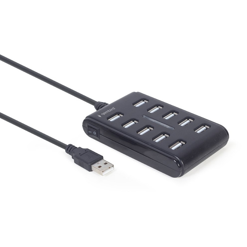 Gembird UHB-U2P10P-01 10-port USB 2.0 hub, black