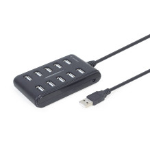 Gembird UHB-U2P10P-01 10-port USB 2.0 hub, black