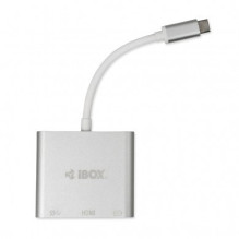 iBox IUH3CFT1 nešiojamojo kompiuterio dokas / prievadų replikatorius USB 3.2 Gen 1 (3.1 Gen 1) Type-C Silver