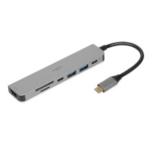 iBox IUH3SL4K notebook dock / port replicator USB 3.2 Gen 1 (3.1 Gen 1) Type-C Power Delivery 100W Silver