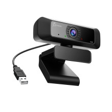 j5create JVCU100 USB™ HD Webcam with 360° Rotation, 1080p Video Capture Resolution, Black