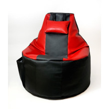 Žaidėjo krepšys Sako pufas juodai raudonas XXL 130 x 90 cm