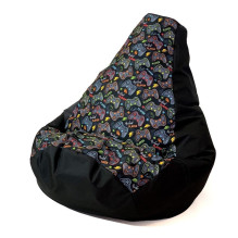 Sako bag pouffe Pear print black-pad player XL 130 x 90 cm