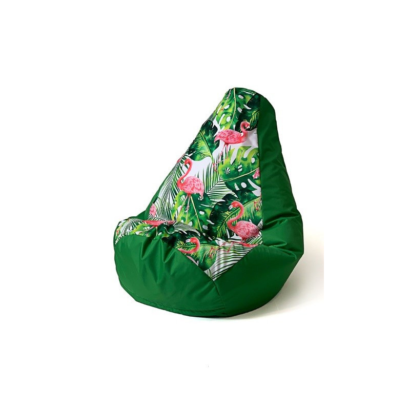 Sako bag pouffe pear print green-flaming XXL 140 x 100 cm