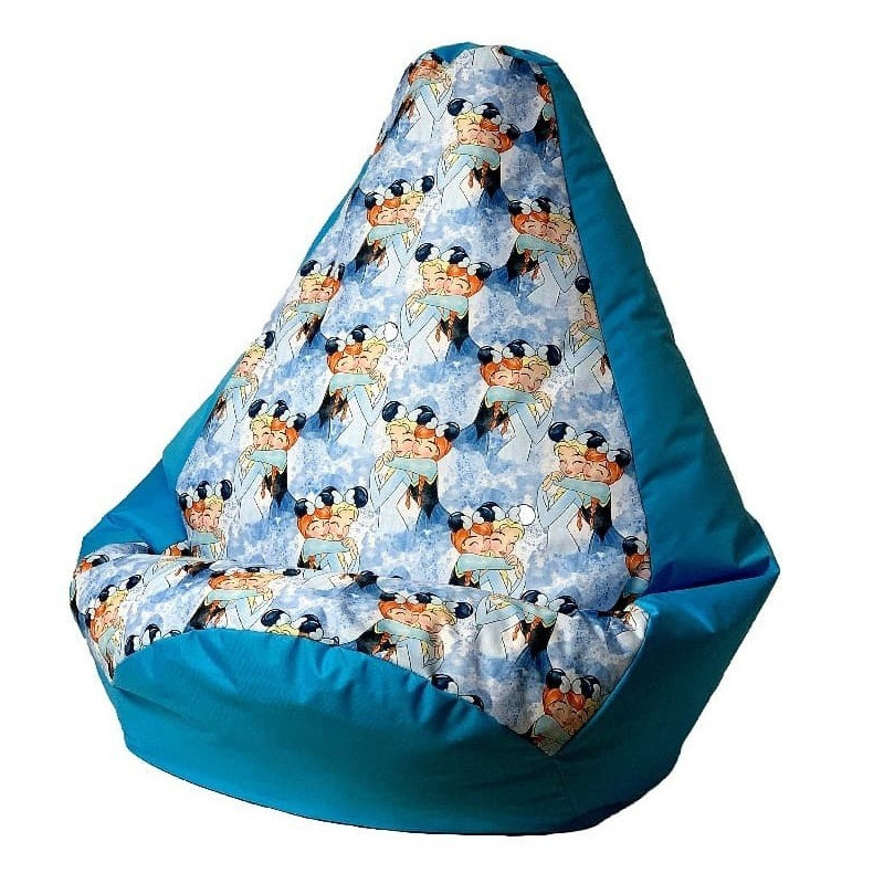 Sako bag pouffe pear print blue - Frozen XL 130 x 90 cm