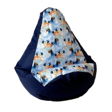 Sako bag pouffe pear print navy blue - Frozen XL 130 x 90 cm