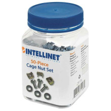 Intellinet Cage Nut Set (50 Pack), M6 Nuts, Bolts and Washers, Suitable for Network Cabinets / Server Racks, Plastic Sto