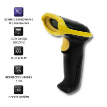 Qoltec 50862 Wireless Laser Barcode Scanner 1D , 2.4GHz