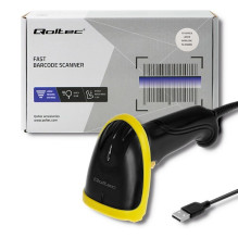 Qoltec 50860 Wired Laser Barcode Scanner 1D , USB