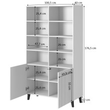 Lentynos PAFOS 100x40x176,5 cm baltas matinis