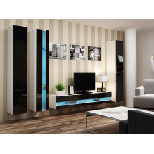 Cama Shelf unit VIGO NEW 180 / 40 / 30 white / black gloss