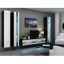 Cama Shelf unit VIGO NEW 180 / 40 / 30 black / white gloss