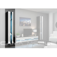 Cama Shelf unit VIGO NEW 180 / 40 / 30 black / white gloss